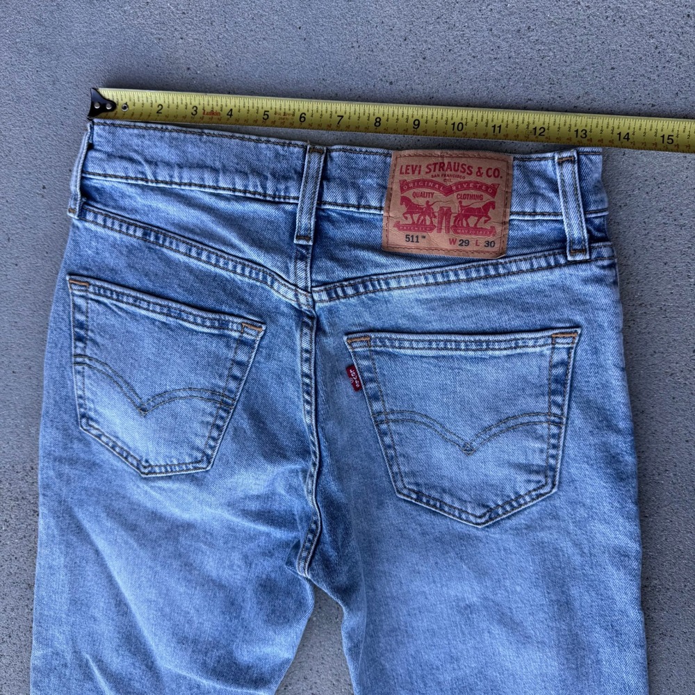 Levi's 511 Men 29x30 Jeans Light Wash Slim Fit - Picture 4 of 8